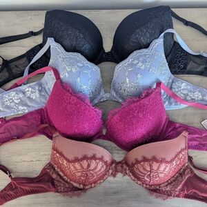 Pastels Lace Bra Set - Burgundy, Pink, Lavender, Black